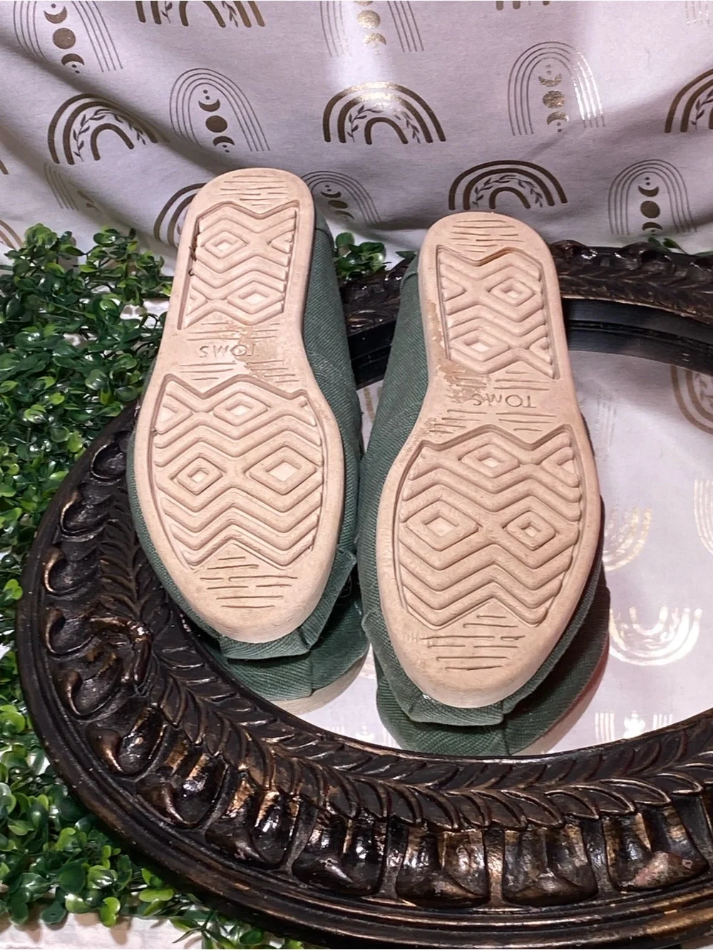Toms Olive Canvas Classic Slip-On Flats